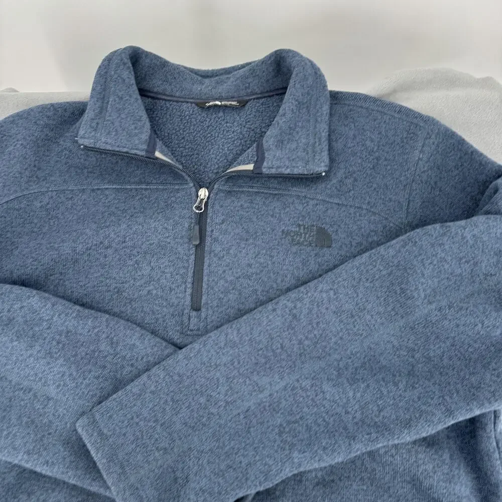 The North Face Mens XL Osito Fleece 1/4 Zip Pullover Blue Jacket NF0A2SUX